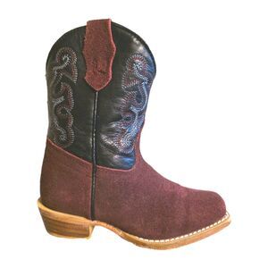 R. Watson Boots Youth Sz 10 Red Rhubarb Roughout Cutter Narrow Square Toe